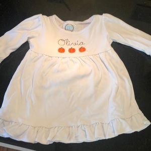 Long sleeve knit dress with pumpkins
